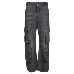 Diesel D-Sire-Cargo-D Grey Cargo Jeans With Low-Rise Waist - NWT